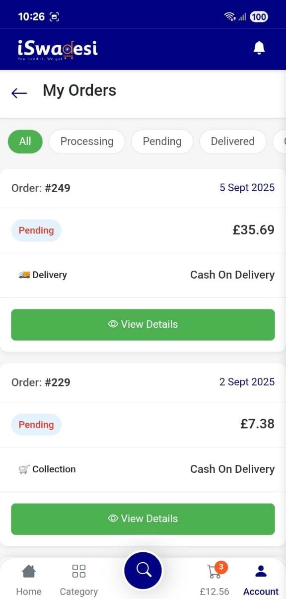 Customer Orders
